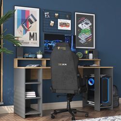 Masa pentru calculator Mirage Meble HA110 (Walnut/Anthracite) Thumb