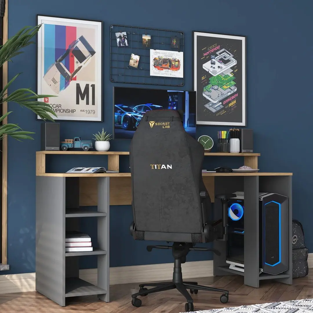 Masa pentru calculator Mirage Meble HA110 (Walnut/Anthracite)