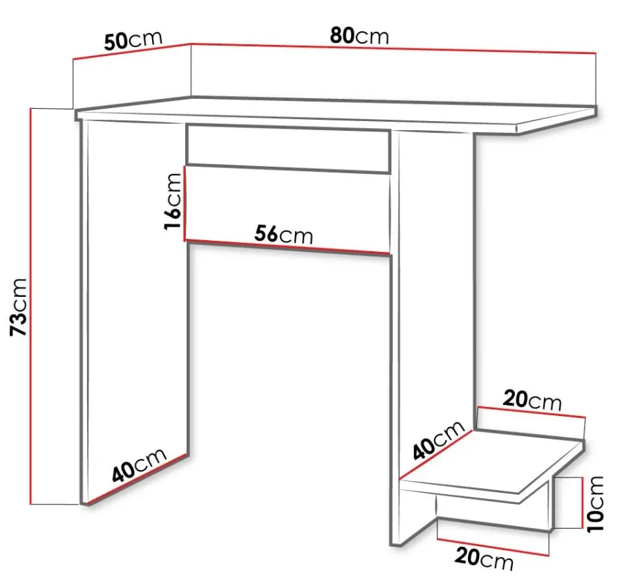 Стол письменный Mirjan24 Aitana/Larezzi (White) - 2