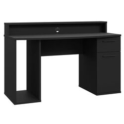 Masa de calculator Mirjan24 Ayo cu iluminare LED (Black Matt)