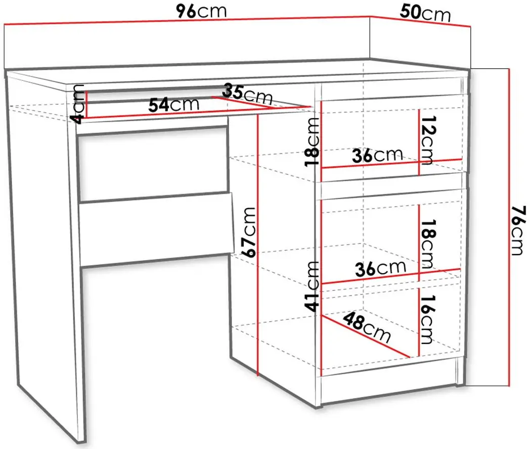 Masa pentru calculator Mirjan24 Cioneli/Eminas (White) - 3