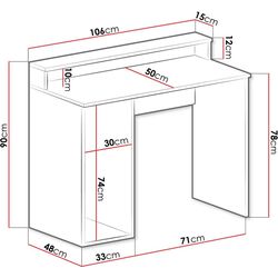 Стол компьютерный Mirjan24 Enurento 2/Gamer II с LED подсветкой (White) Thumb