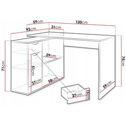 Стол письменный Mirjan24 Fulmar/Gratus (White) Thumb