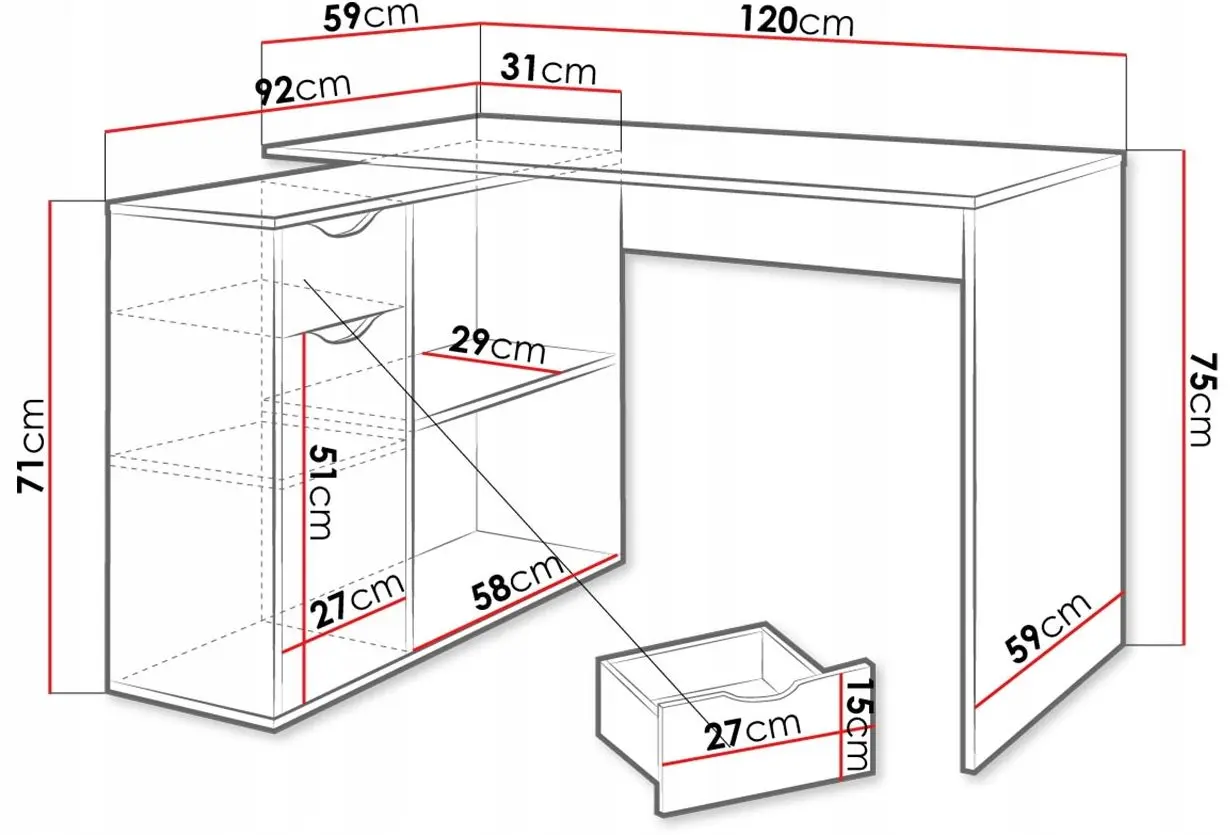 Стол письменный Mirjan24 Fulmar/Gratus (White) - 3