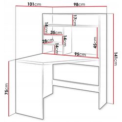 Masa de birou Mirjan24 Hatteria/Zayden (White) Thumb