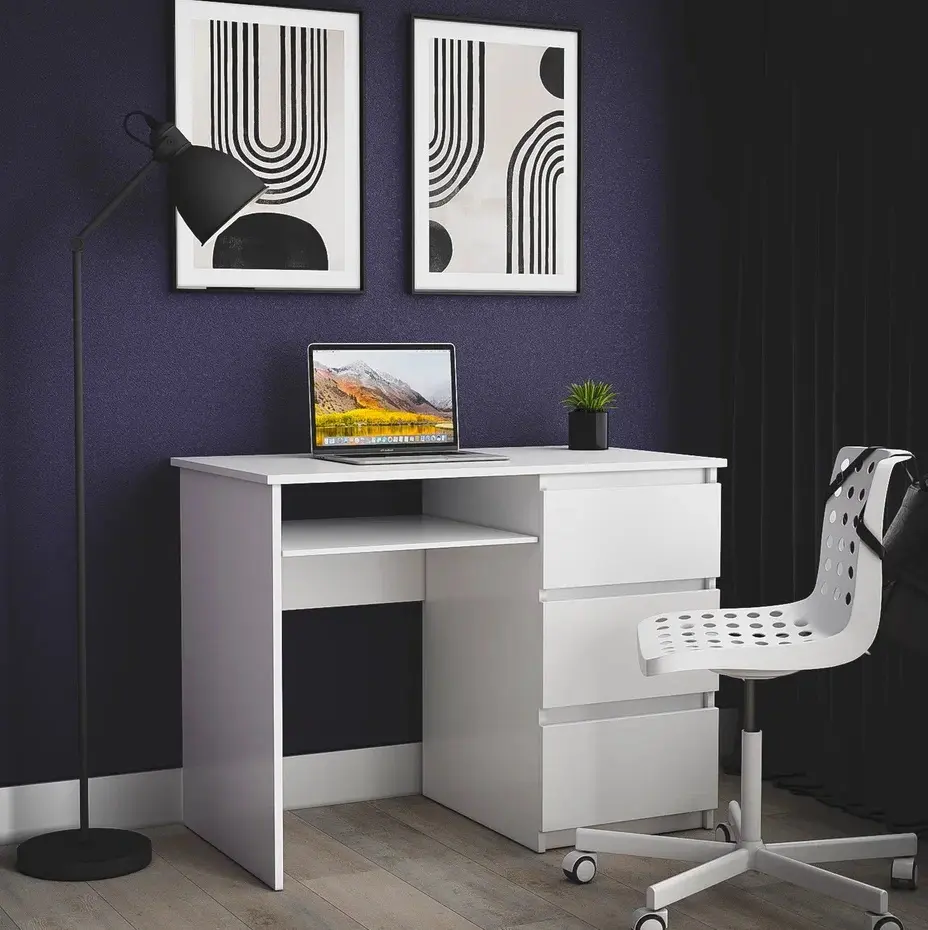 Masa pentru calculator МЛ-Мебель ML-12 100cm (White)