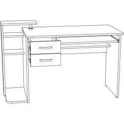 Masa pentru calculator МЛ-Мебель ML-6 130cm (Anthracite) Thumb