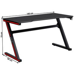 Masa de joc Mobhaus Mackenzie 140 (Black/Red) Thumb