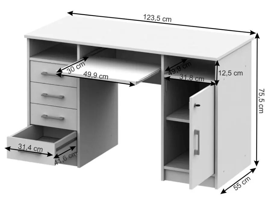 Компьютерный стол Mobhaus B9 New (White)