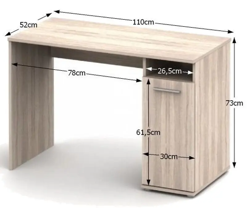 Стол письменный Mobhaus Noko-Singa 21 (Sonoma Oak) - 8
