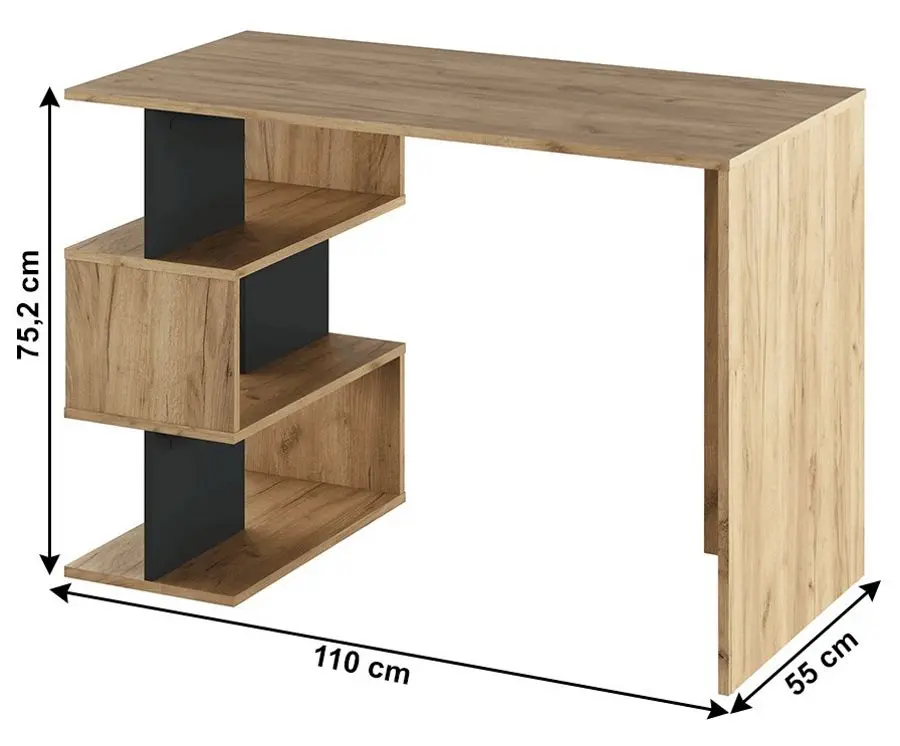 Masa de birou Mobhaus Abes (Artisan Oak/Graphite)