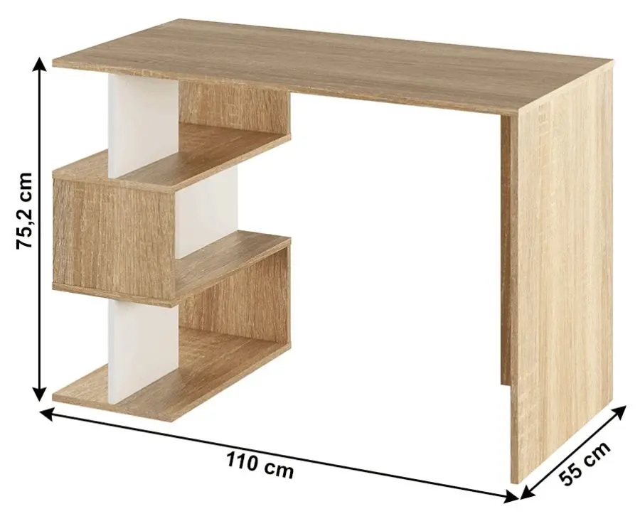Стол письменный Mobhaus Abes (Sonoma Oak/White)