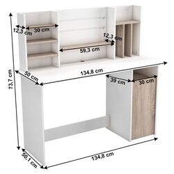 Masa de calculator Mobhaus Ambre (Brushed Oak/White) Thumb