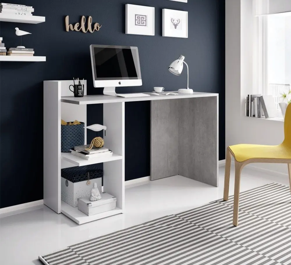 Masa de birou Mobhaus Andreo (Concrete/White) - 3