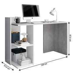 Masa de birou Mobhaus Andreo (Concrete/White) Thumb