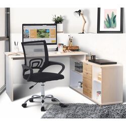 Masa de birou Mobhaus Dalton 2 New (Wotan Oak/White) Thumb