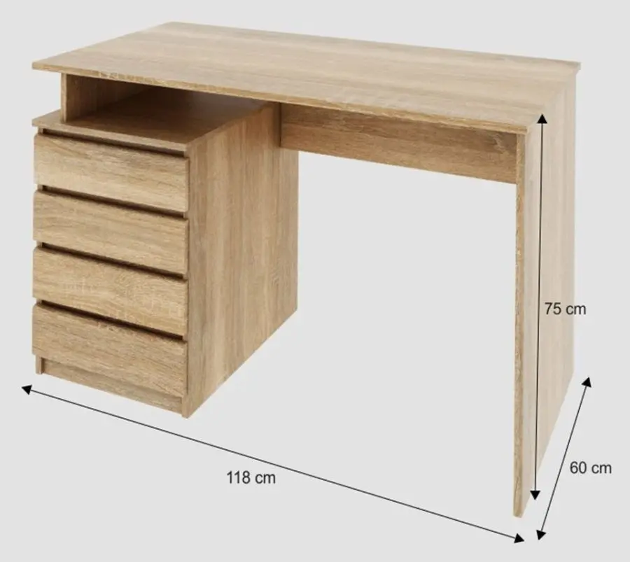 Стол письменный Tempo Kondela Hany New (Sonoma Oak)