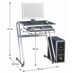 Стол компьютерный Mobhaus Jofry (Black/Silver) Thumb