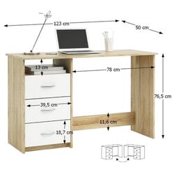 Стол письменный Mobhaus Laristote (Sonoma Oak/White) Thumb