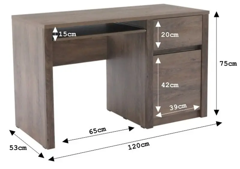 Стол компьютерный Mobhaus Montana B1 (Lefkas Oak Dark)