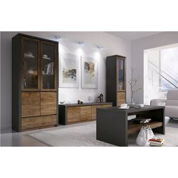 Стол компьютерный Mobhaus Montana B1 (Lefkas Oak Dark/Smooth Gray) Thumb