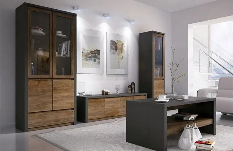 Стол компьютерный Mobhaus Montana B1 (Lefkas Oak Dark/Smooth Gray)