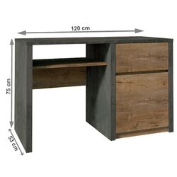 Стол компьютерный Mobhaus Montana B1 (Lefkas Oak Dark/Smooth Gray) Thumb