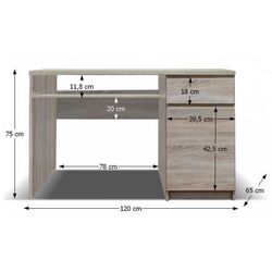Masa de calculator Mobhaus Panama Typ 10 (Sonoma Oak) Thumb