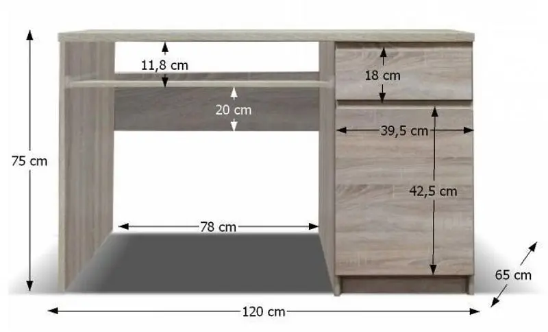 Masa de calculator Mobhaus Panama Typ 10 (Sonoma Oak)