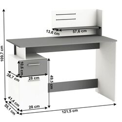 Стол письменный Mobhaus Platon (White/Dark Gray) Thumb