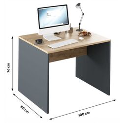 Masa de birou Tempo Kondela Rioma New Typ 12 (Graphite/Artisan Oak) Thumb