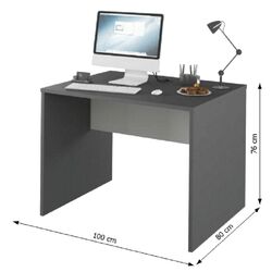 Masa de birou Tempo Kondela Rioma New Typ 12 (Graphite/White) Thumb