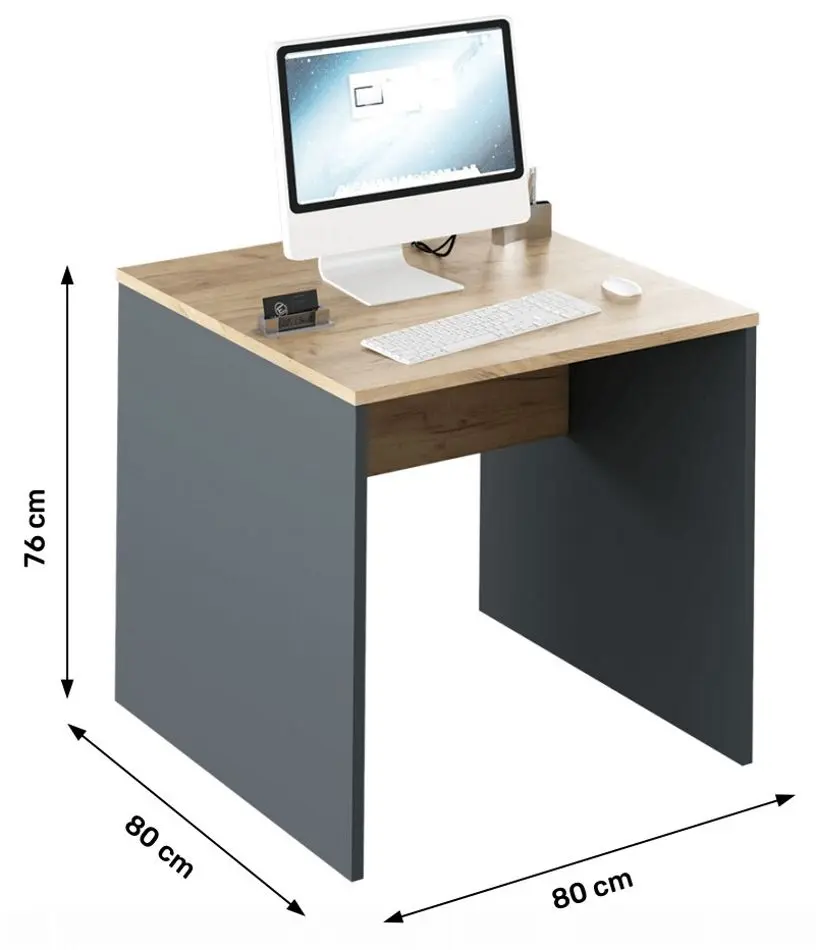 Masa de birou Tempo Kondela Rioma New Typ 17 (Graphite/Artisan Oak)