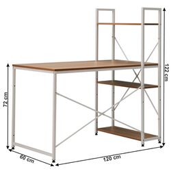 Masa de birou Mobhaus Veina cu etajera (Oak/White) Thumb