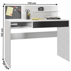 Masa de birou cu placa magnetica Mobhaus Iman (White/Black) Thumb