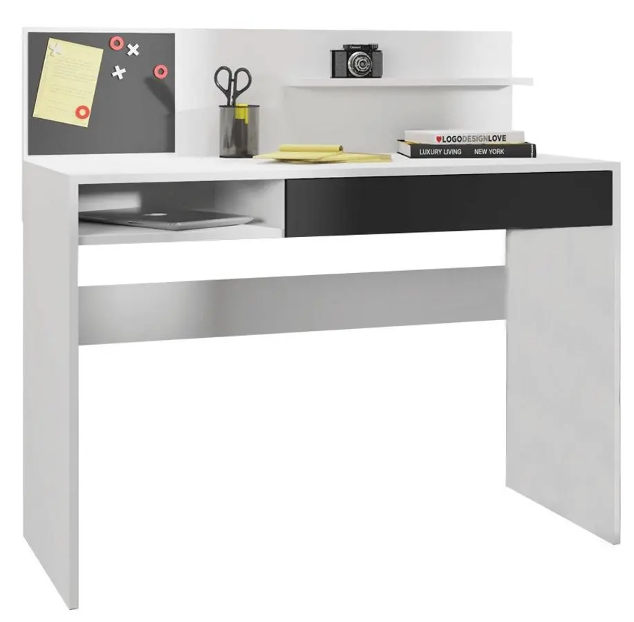 Masa de birou cu placa magnetica Mobhaus Iman (White/Black)