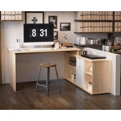 Masa de birou cu etajera Mobhaus Dalton 2 New VE 02 (Sonoma Oak/White) Thumb