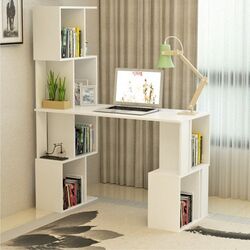 Masa de birou cu etajera Mobhaus Floki New (White) Thumb