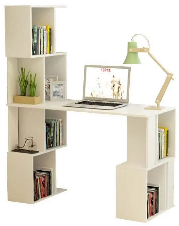 Masa de birou cu etajera Mobhaus Floki New (White)