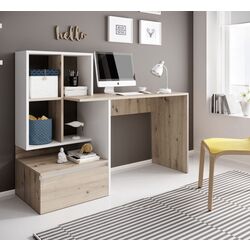 Стол письменный со стеллажом Mobhaus Nereo (Artisan Oak/White) Thumb