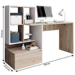 Стол письменный со стеллажом Mobhaus Nereo (Artisan Oak/White) Thumb