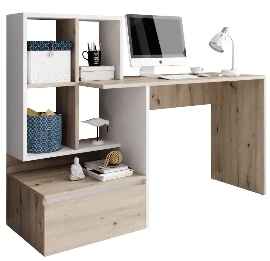 Стол письменный со стеллажом Mobhaus Nereo (Artisan Oak/White)