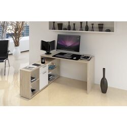 Masa de birou cu etajera Mobhaus Noe New (Sanremo Oak/White) Thumb