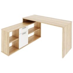 Masa de birou cu etajera Mobhaus Noe New (Sonoma Oak/White)