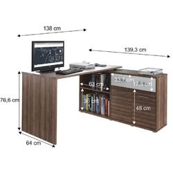 Masa de birou de colt Mobhaus Rafael New (Plum/White) Thumb