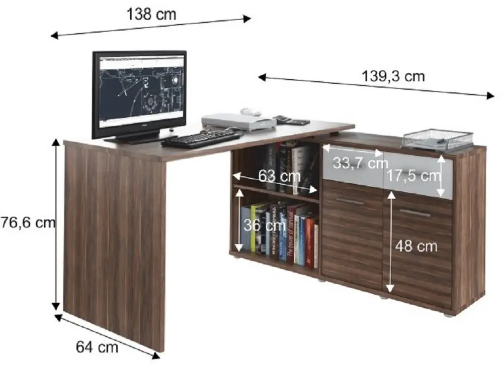 Masa de birou de colt Mobhaus Rafael New (Plum/White)