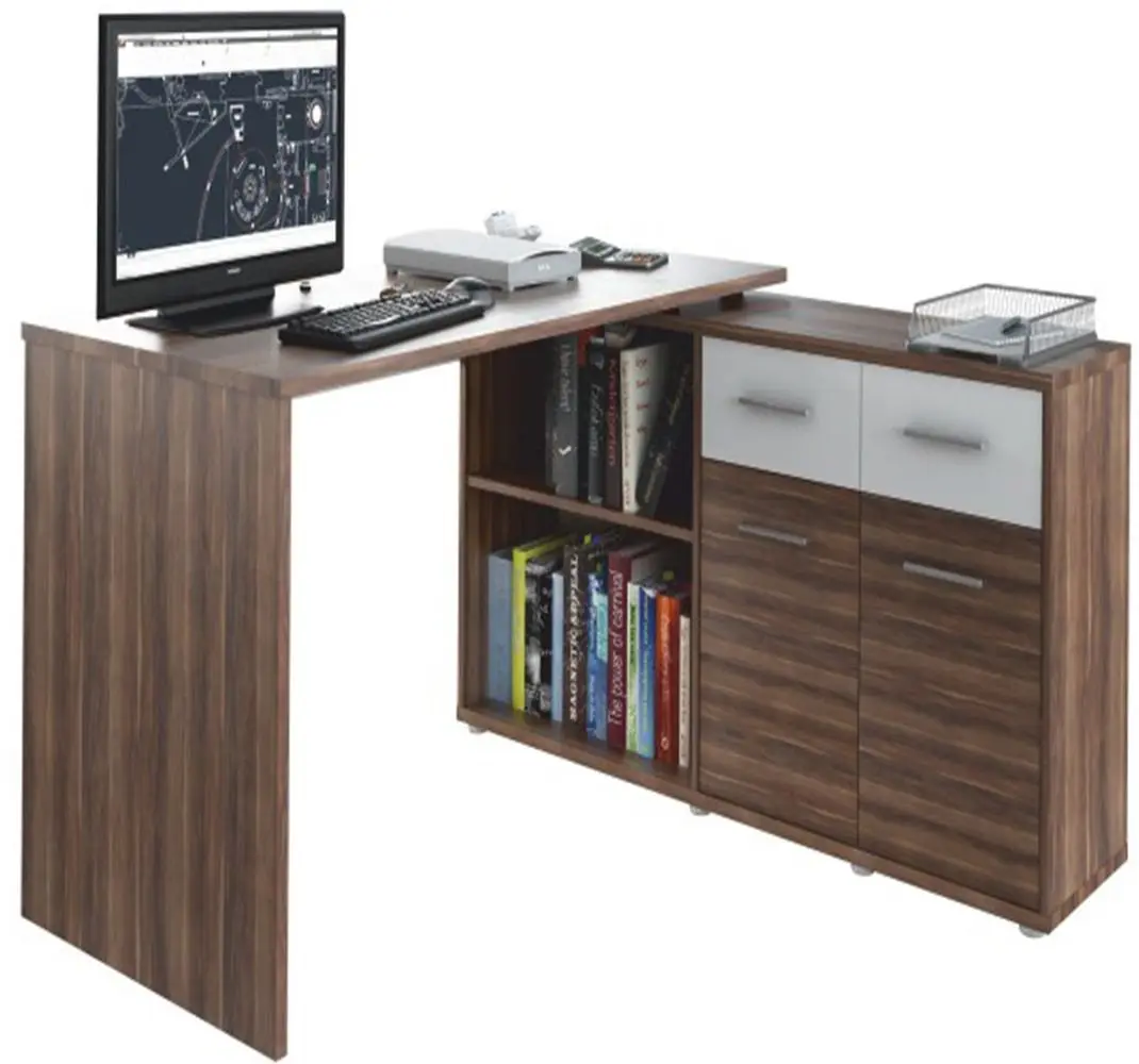 Masa de birou de colt Mobhaus Rafael New (Plum/White)