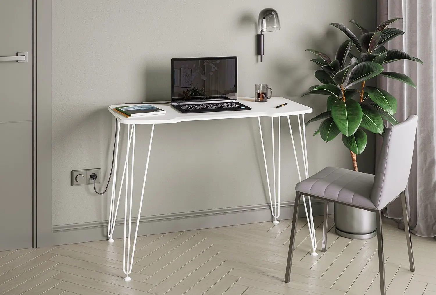 Masa pentru calculator Mobi Bazis 4 12.81 (White Shagreen) - 5