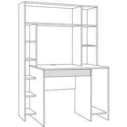 Masa de calculator Mobi Komfort 12.71 (Sonoma Oak/White) Thumb