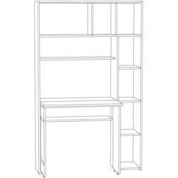 Masa de calculator Mobi Komfort 12.94 (Gascon Pine Light/White) Thumb